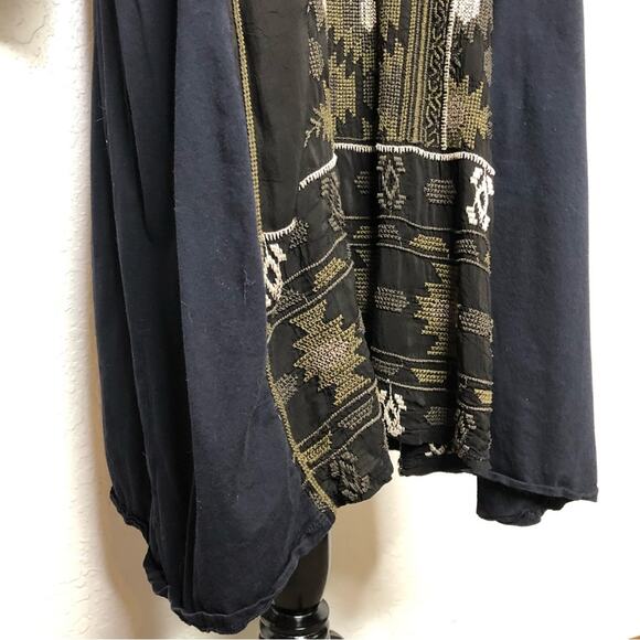 Johnny Was black army green cream embroidered dress size 1X - Picture 4 of 14